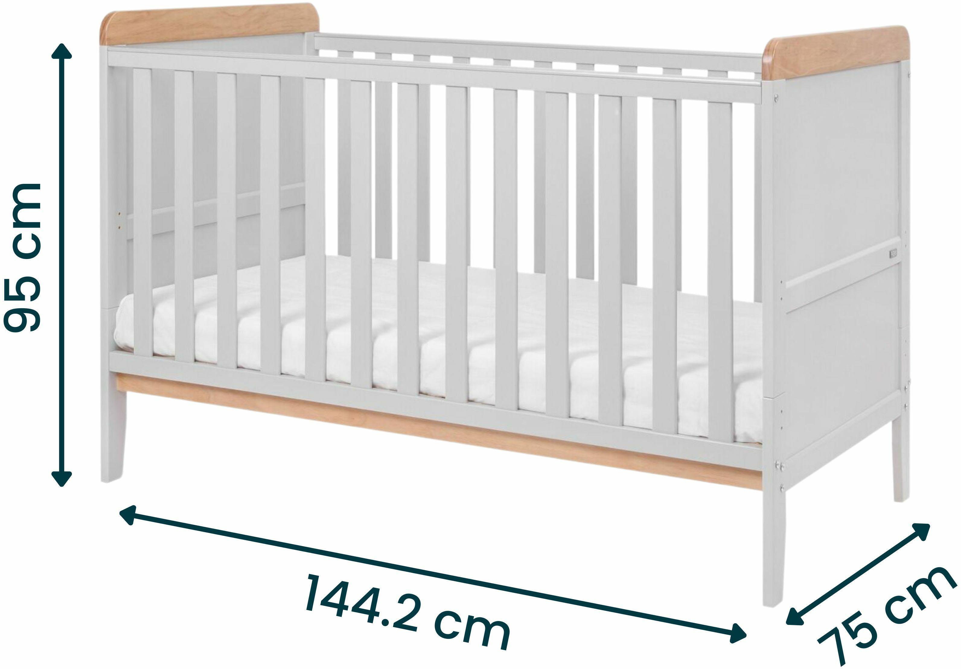 Tutti Bambini Rio Cot Bed Changer & Mattress - Grey