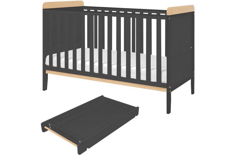 Tutti Bambini Rio Cot Bed Changer & Mattress - Slate Tutti Bambini Rio Cot Bed Changer & Mattress - Slate