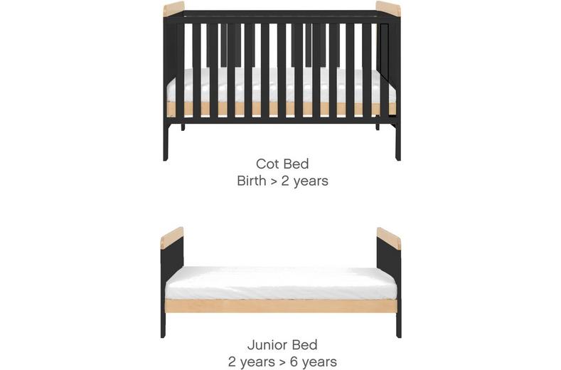Tutti Bambini Rio Cot Bed Changer & Mattress - Slate Tutti Bambini Rio Cot Bed Changer & Mattress - Slate