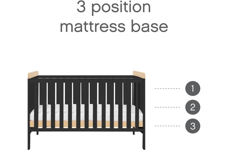 Tutti Bambini Rio Cot Bed Changer & Mattress - Slate Tutti Bambini Rio Cot Bed Changer & Mattress - Slate