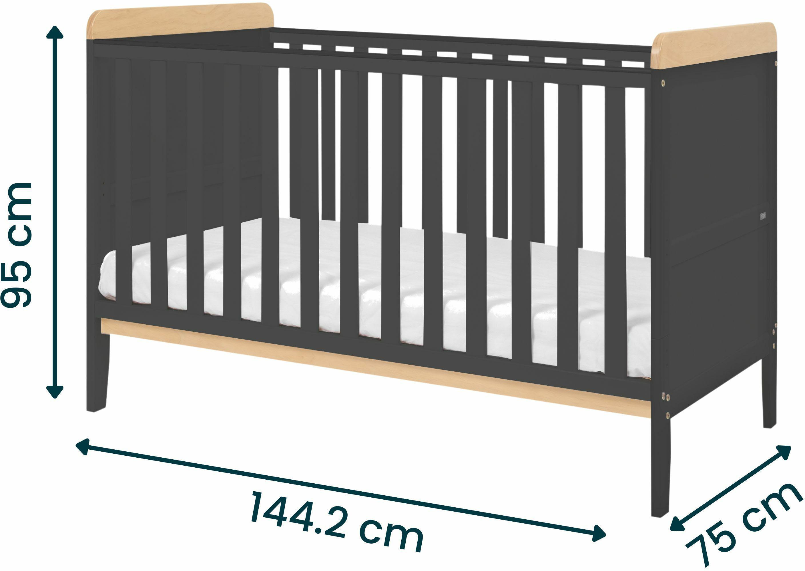 Tutti Bambini Rio Cot Bed Changer & Mattress - Slate