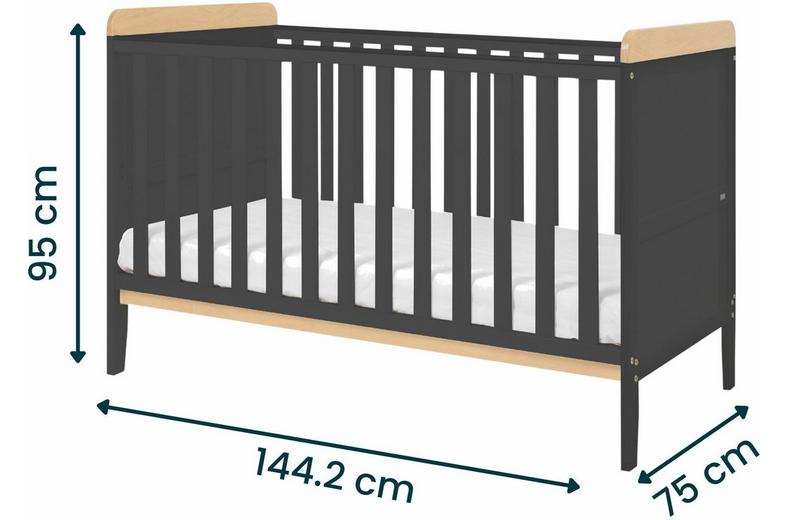 Tutti Bambini Rio Cot Bed Changer & Mattress - Slate Tutti Bambini Rio Cot Bed Changer & Mattress - Slate