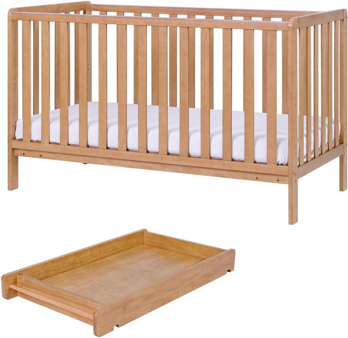 Tutti Bambini Malmo Cot Bed Changer and Mattress Oak Halfords UK