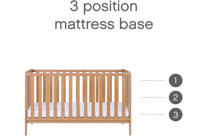 Tutti Bambini Malmo Cot Bed Changer and Mattress - Oak Tutti Bambini Malmo Cot Bed Changer and Mattress - Oak