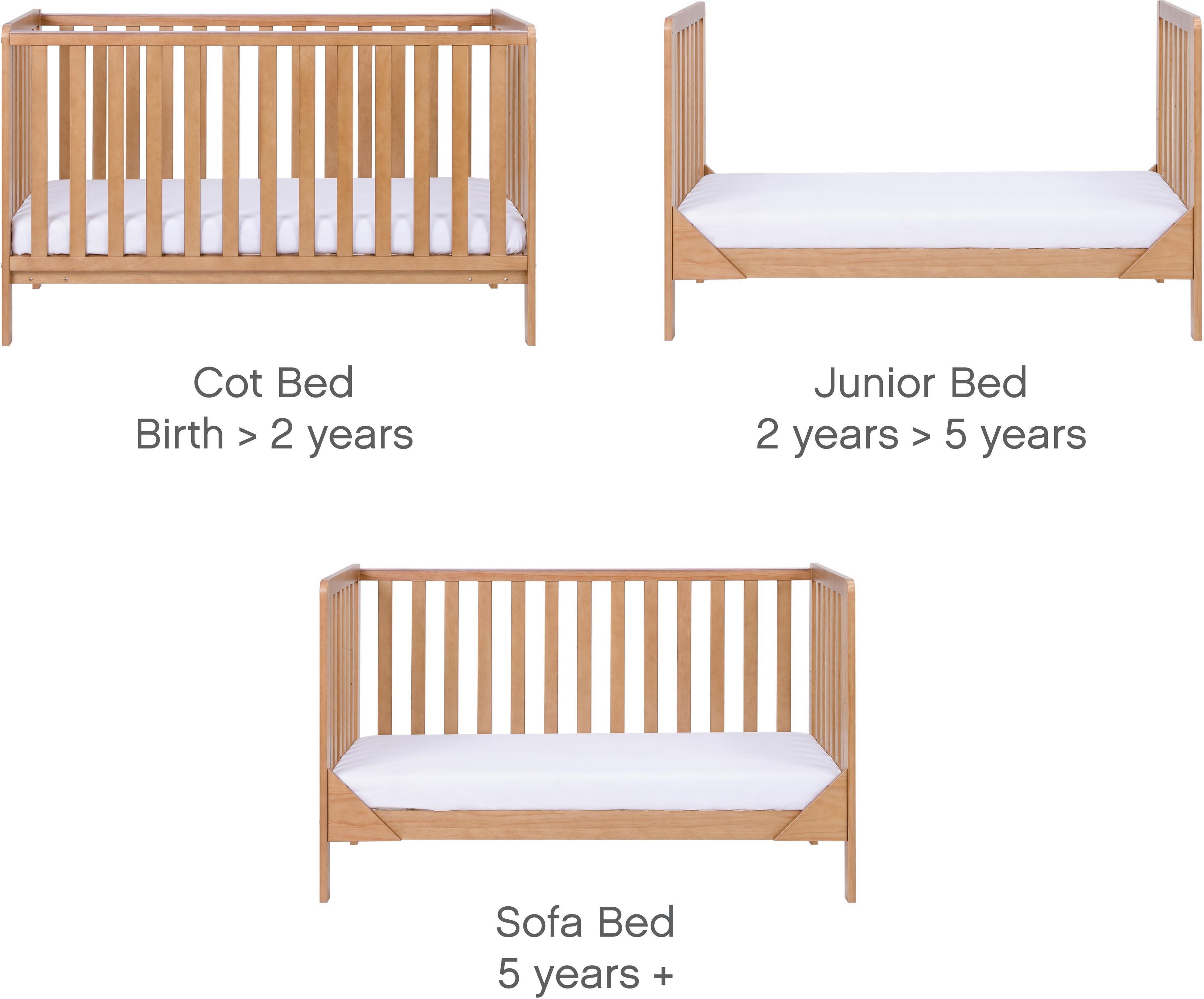 Tutti Bambini Malmo Cot Bed Changer and Mattress - Oak