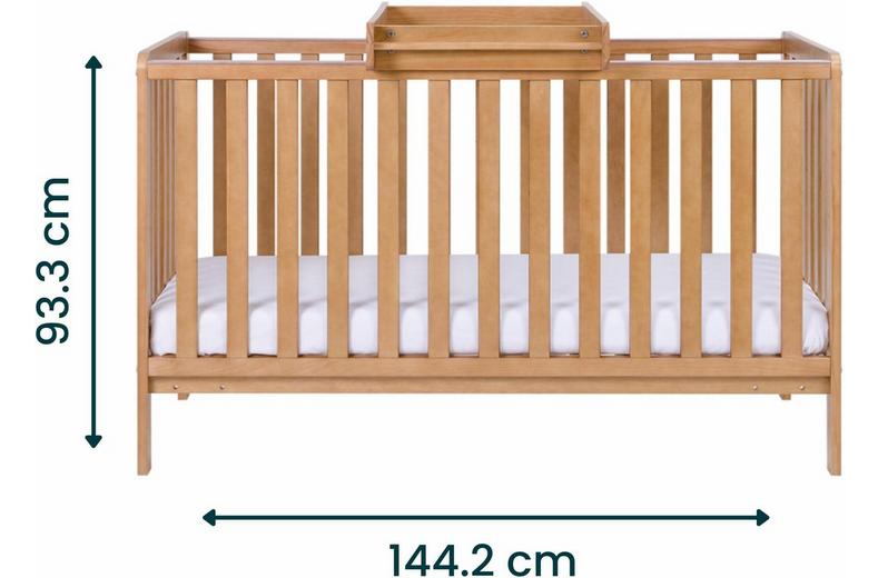 Tutti Bambini Malmo Cot Bed Changer and Mattress - Oak Tutti Bambini Malmo Cot Bed Changer and Mattress - Oak