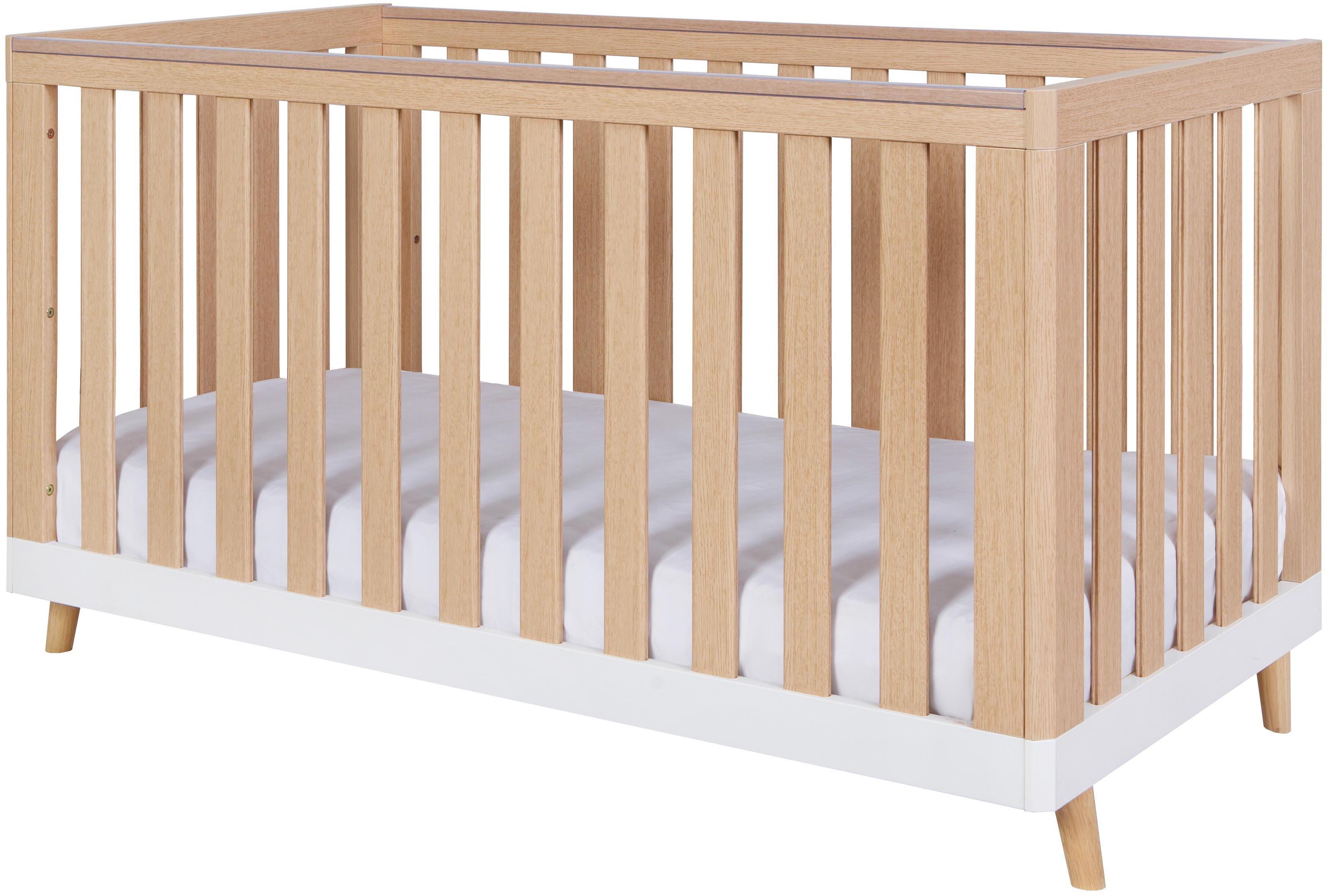 Tutti Bambini Hygge Cot Bed  - White/Light Oak