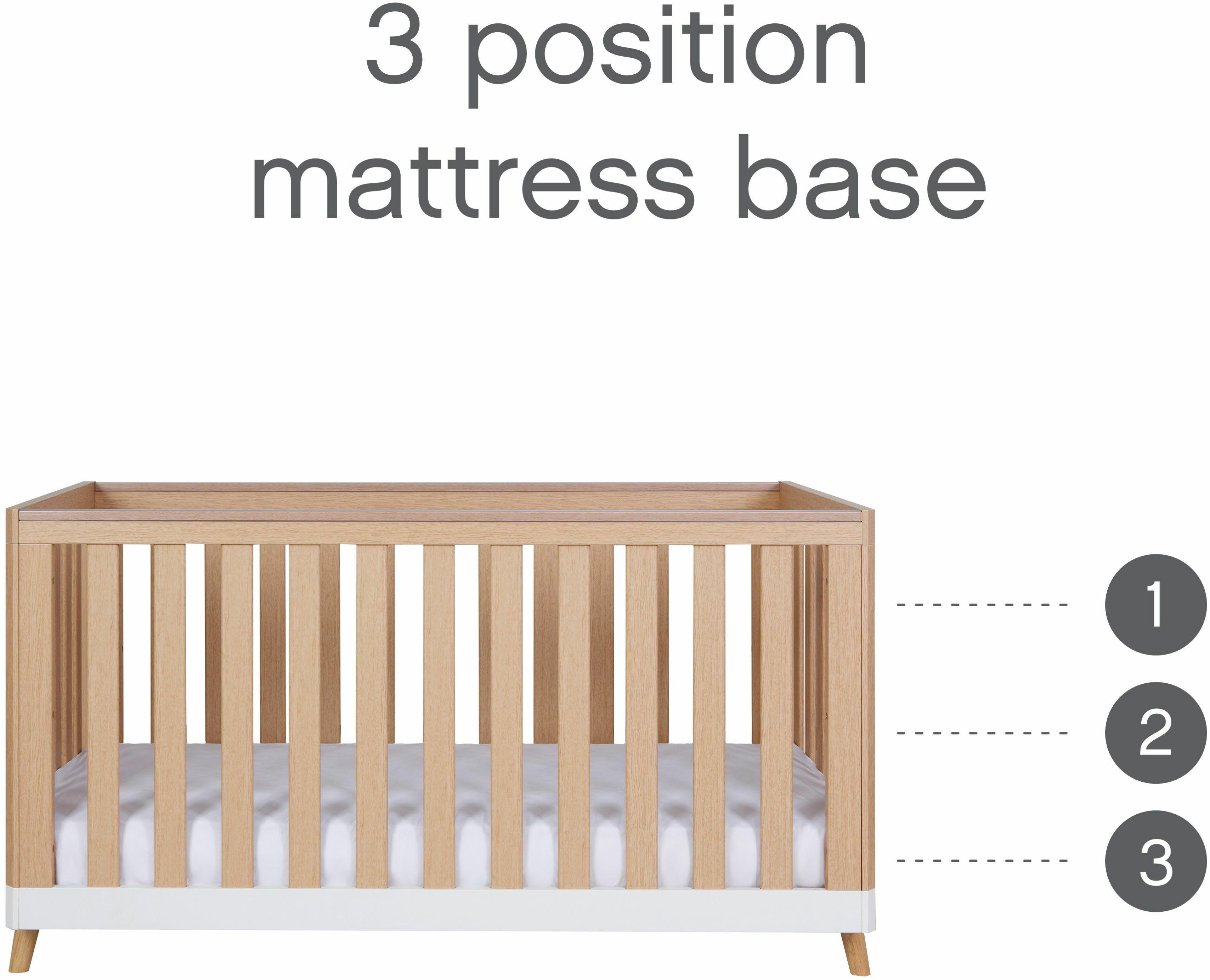 Tutti Bambini Hygge Cot Bed  - White/Light Oak