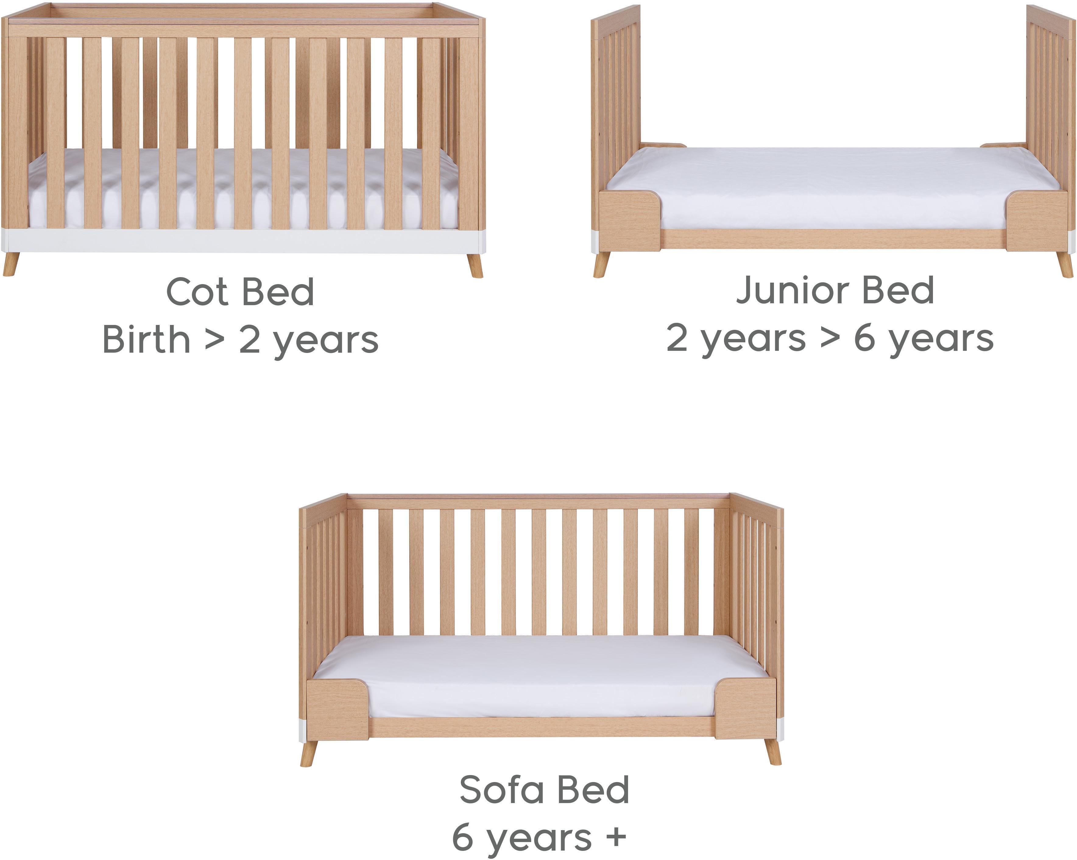 Tutti Bambini Hygge Cot Bed  - White/Light Oak
