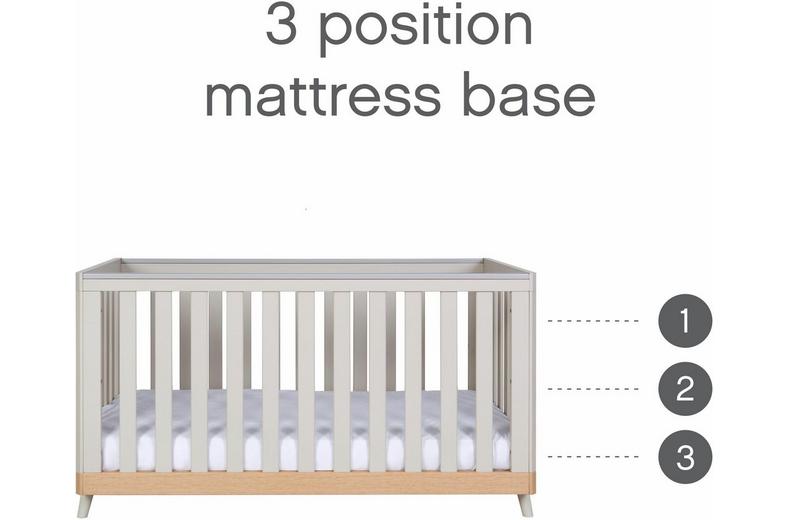 Tutti Bambini Hygge Cot Bed - Light Oak/White Sand Tutti Bambini Hygge Cot Bed - Light Oak/White Sand