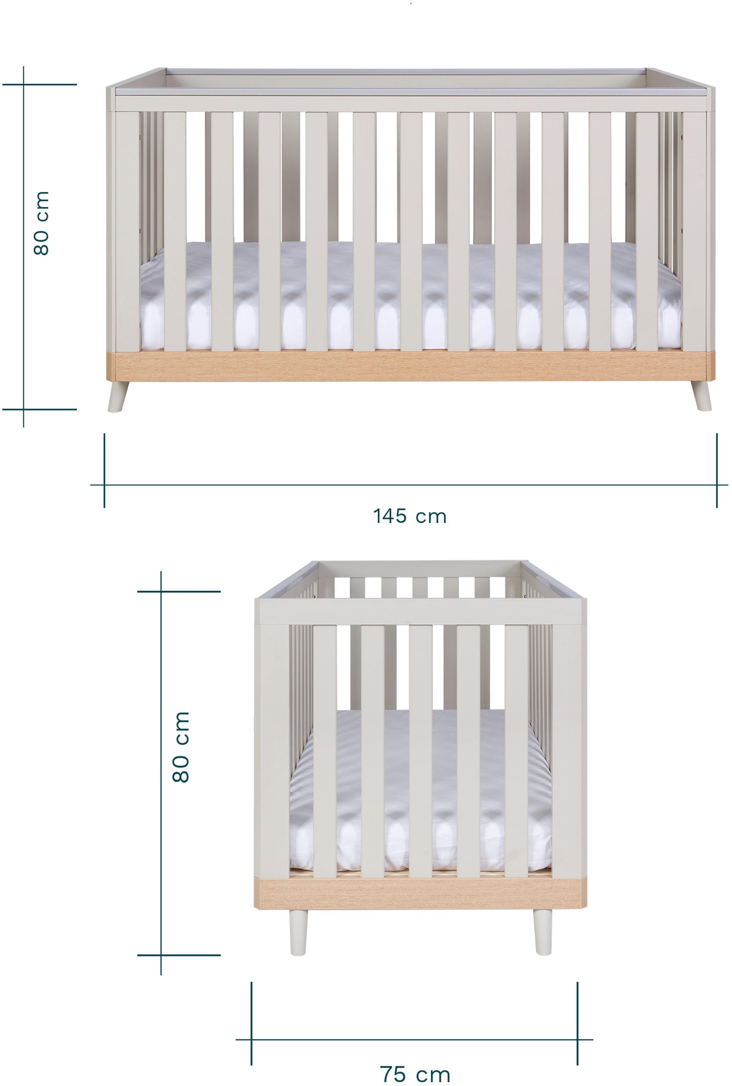 Tutti Bambini Hygge Cot Bed  -  Light Oak/White Sand