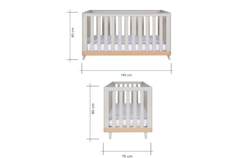Tutti Bambini Hygge Cot Bed - Light Oak/White Sand Tutti Bambini Hygge Cot Bed - Light Oak/White Sand