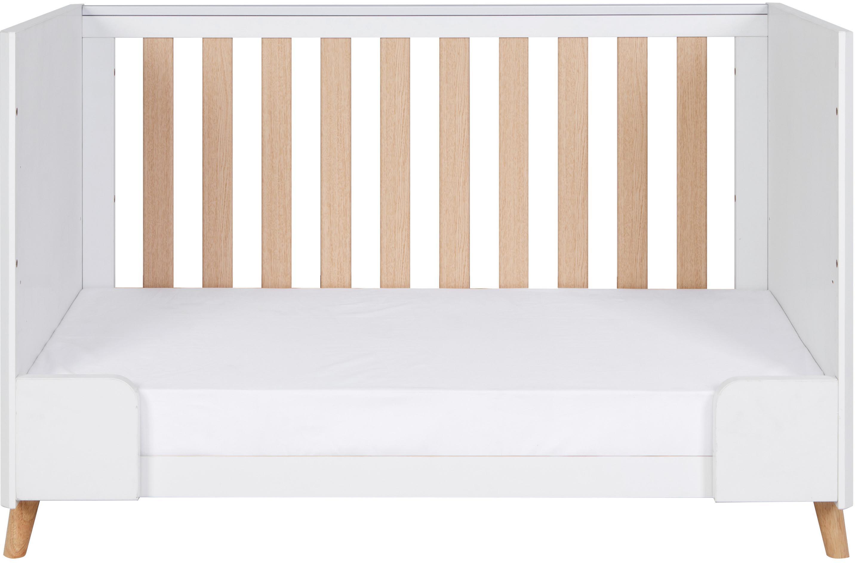 Tutti Bambini Fika Mini Cot Bed  - White/Light Oak