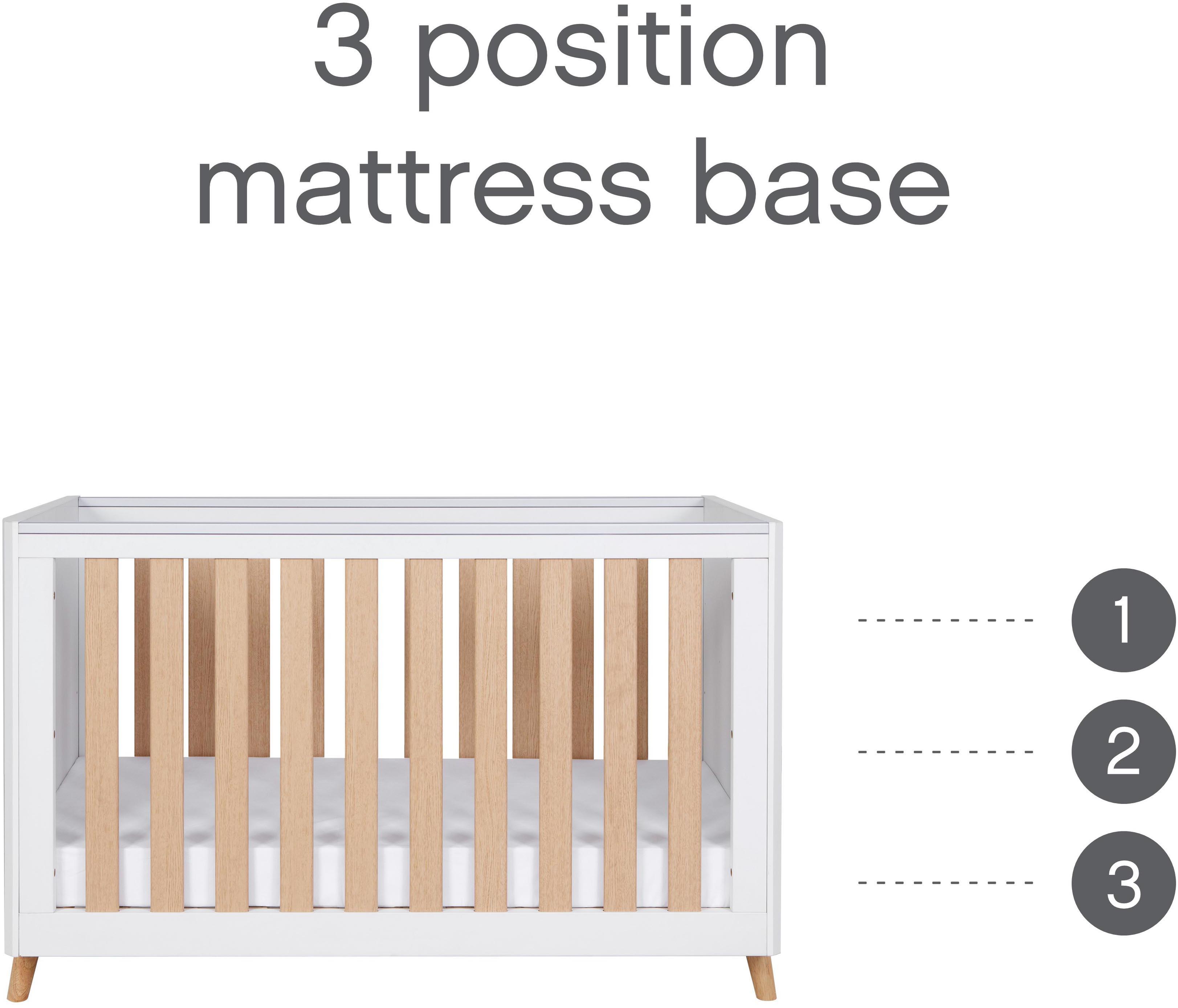 Tutti Bambini Fika Mini Cot Bed  - White/Light Oak