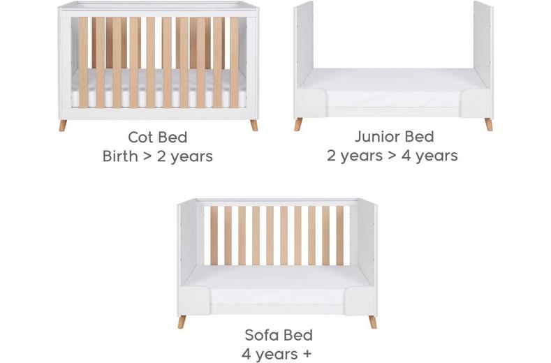 Tutti Bambini Fika Mini Cot Bed - White/Light Oak Tutti Bambini Fika Mini Cot Bed - White/Light Oak