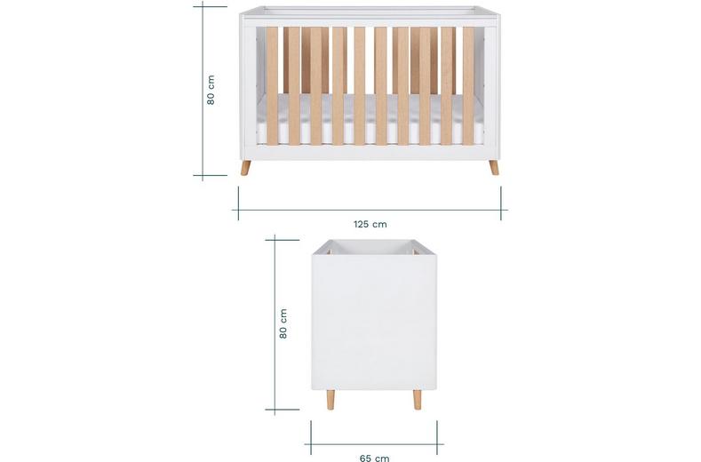 Tutti Bambini Fika Mini Cot Bed - White/Light Oak Tutti Bambini Fika Mini Cot Bed - White/Light Oak