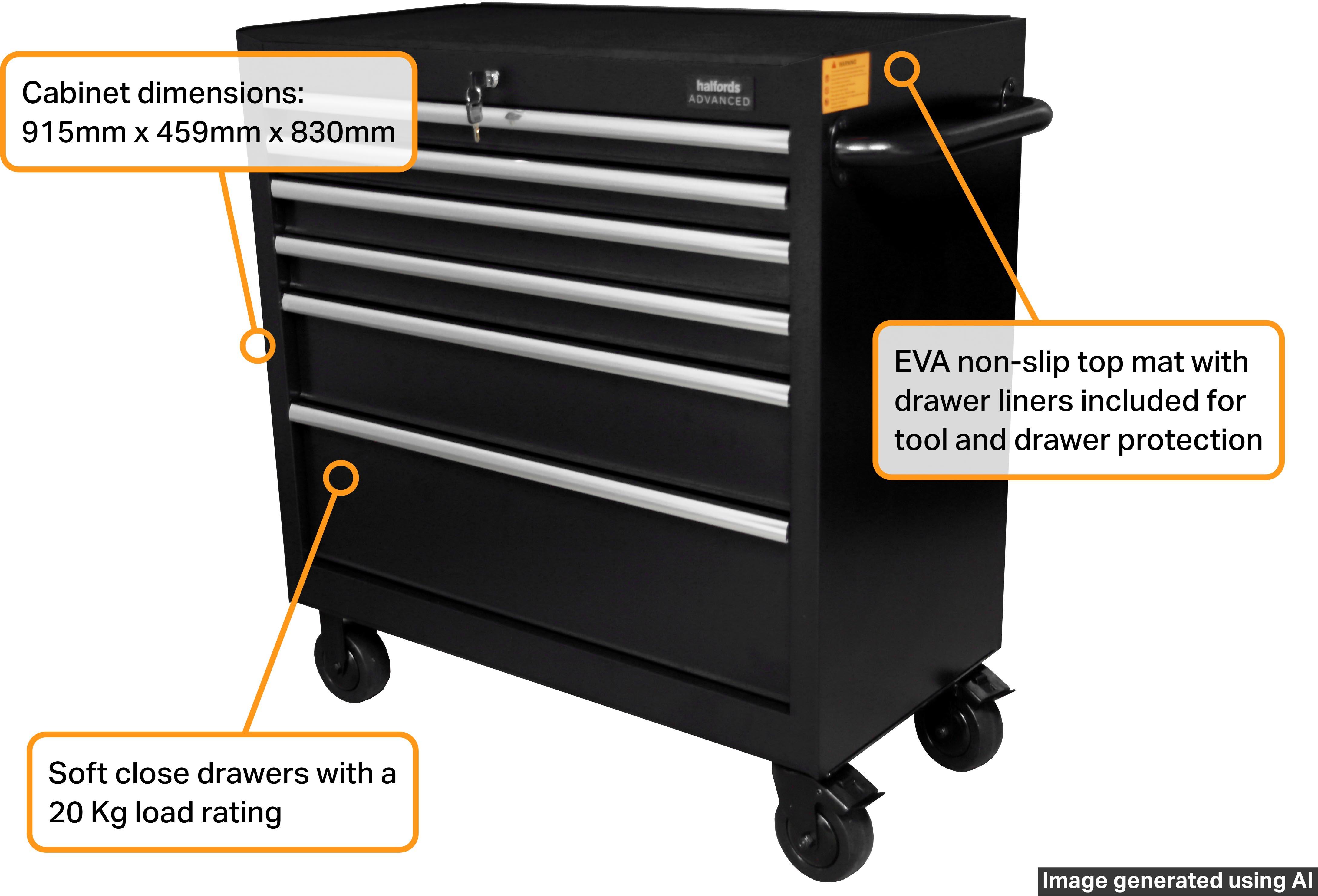 Halfords Advanced 36" 6 Drawer Cabinet