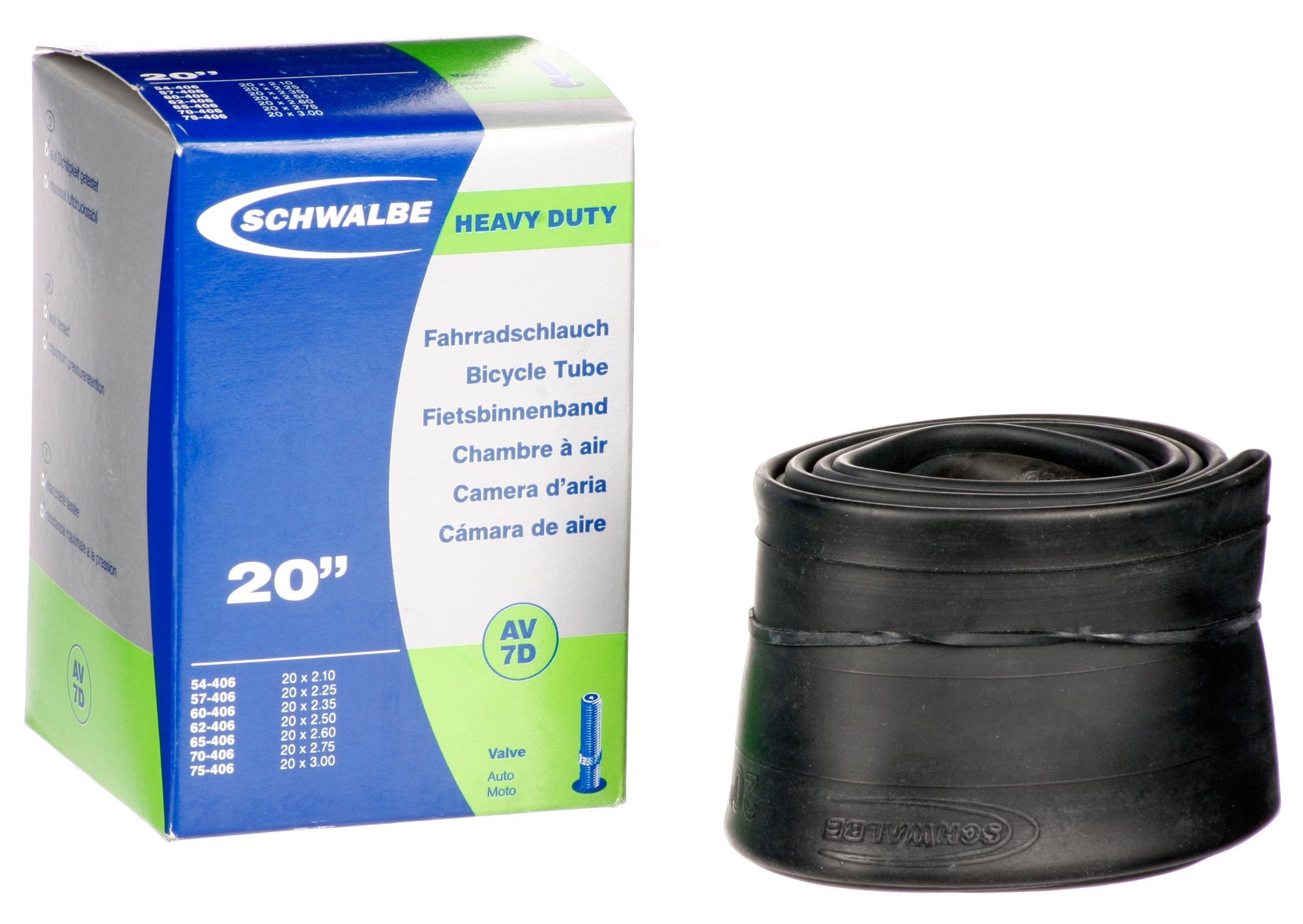 Halfords Schwalbe AV7D Downhill Schrader Bike Inner Tube - 20 inch x 2.10 inch-3.0 inch | Pricematch, Extra 8% off for BC Members, Free Bike Health Check, Cycle2Work Scheme & 0% APR Finance.