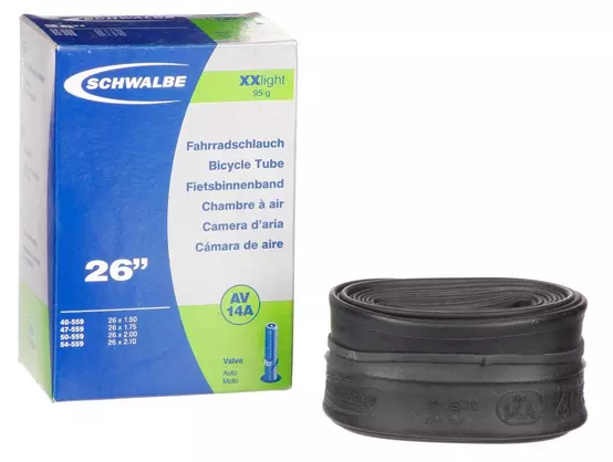 Schwalbe XXlight Bike Inner Tube 26 x 1.5 2.10 AV14A Halfords UK