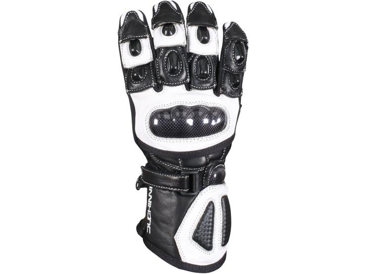 Duchinni Bambino Youth Motorcycle Gloves - Black and White, L