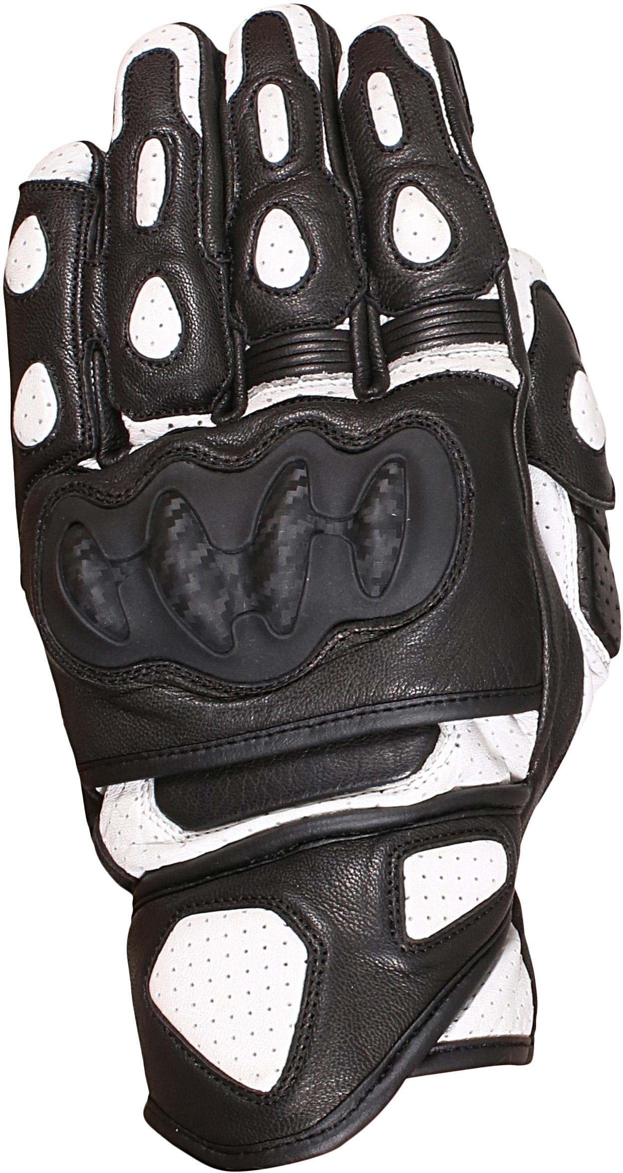 Weise Apex Motorcycle Gloves - Black/White, 2Xl