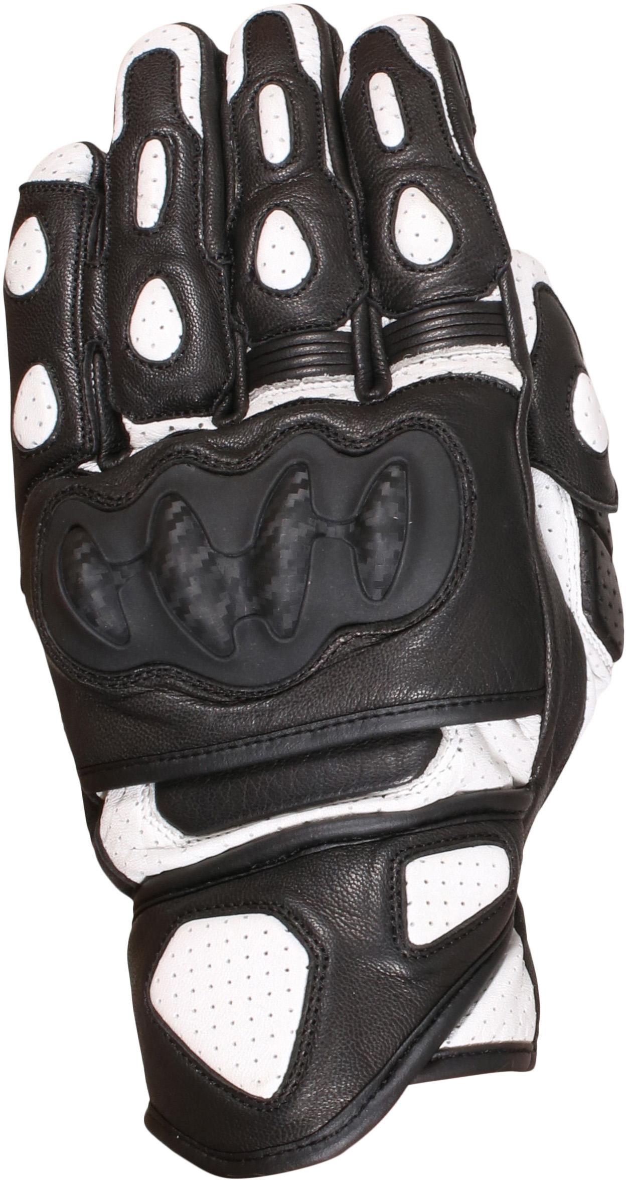 Weise Apex Motorcycle Gloves - Black/White, S