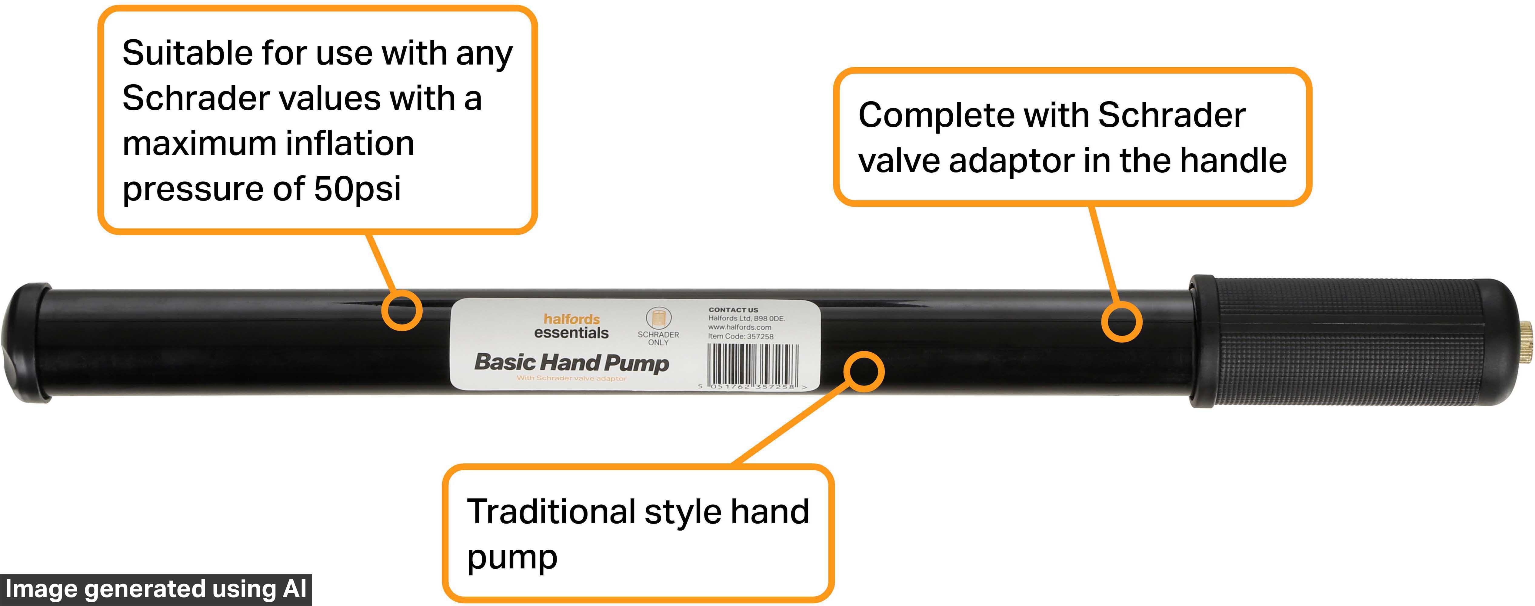 Halfords High-Volume Bike Pump, Black