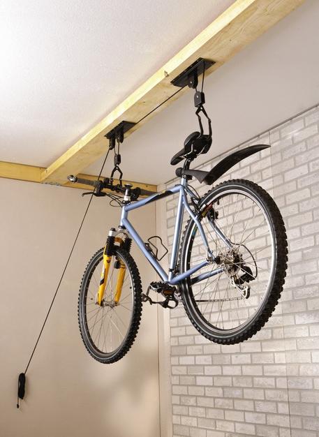 Bicycle lift pulley storage system new arrivals