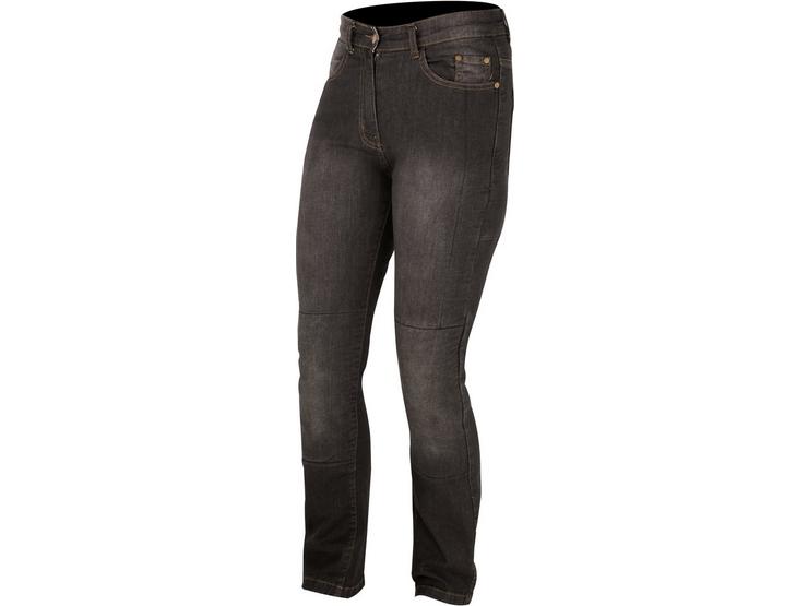 Weise Tundra Denim Womens Motorcycle Jeans - Black, 10