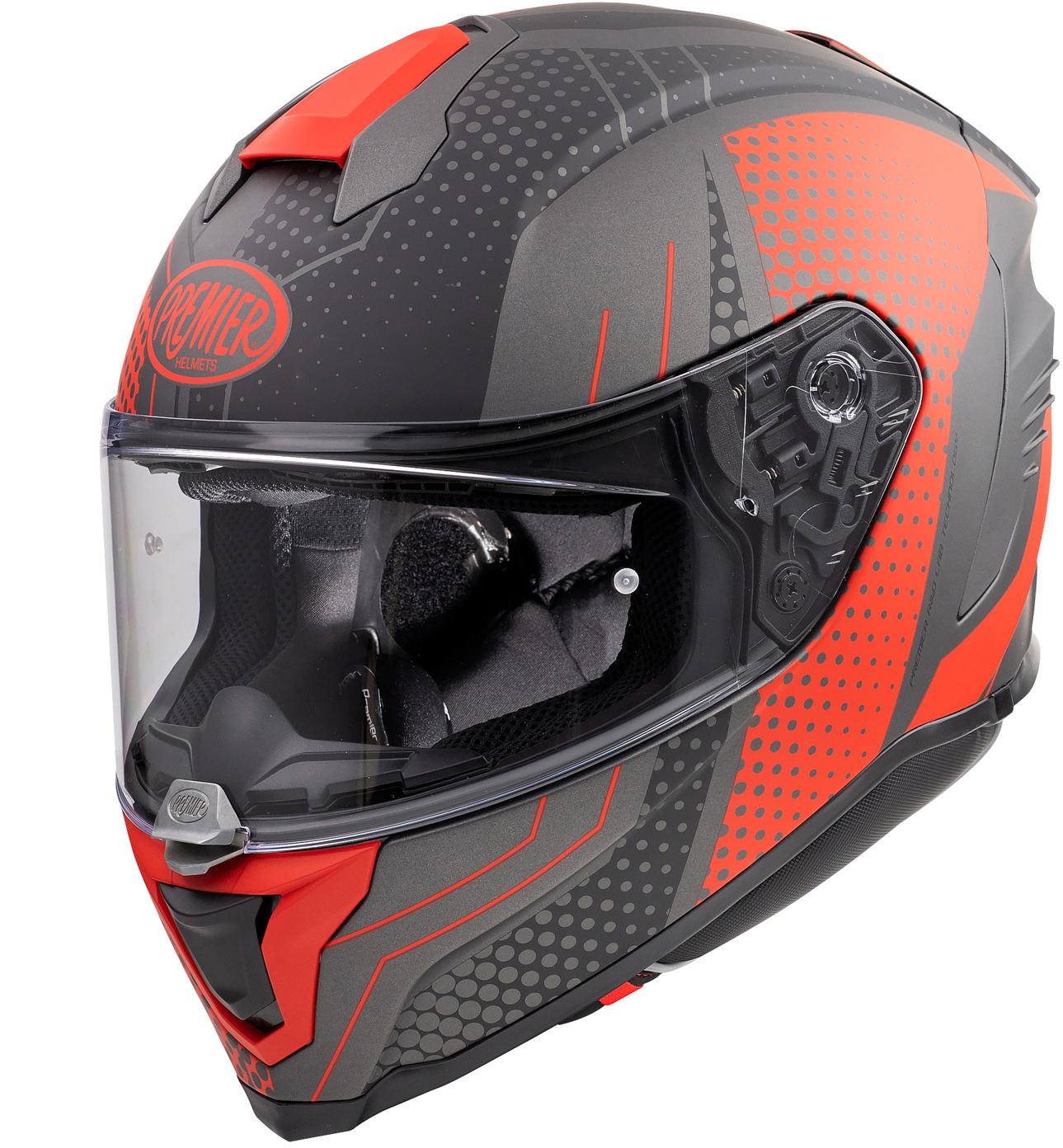 Premier Hyper Bp Full Face Motorcycle Helmet - Black/Red, L