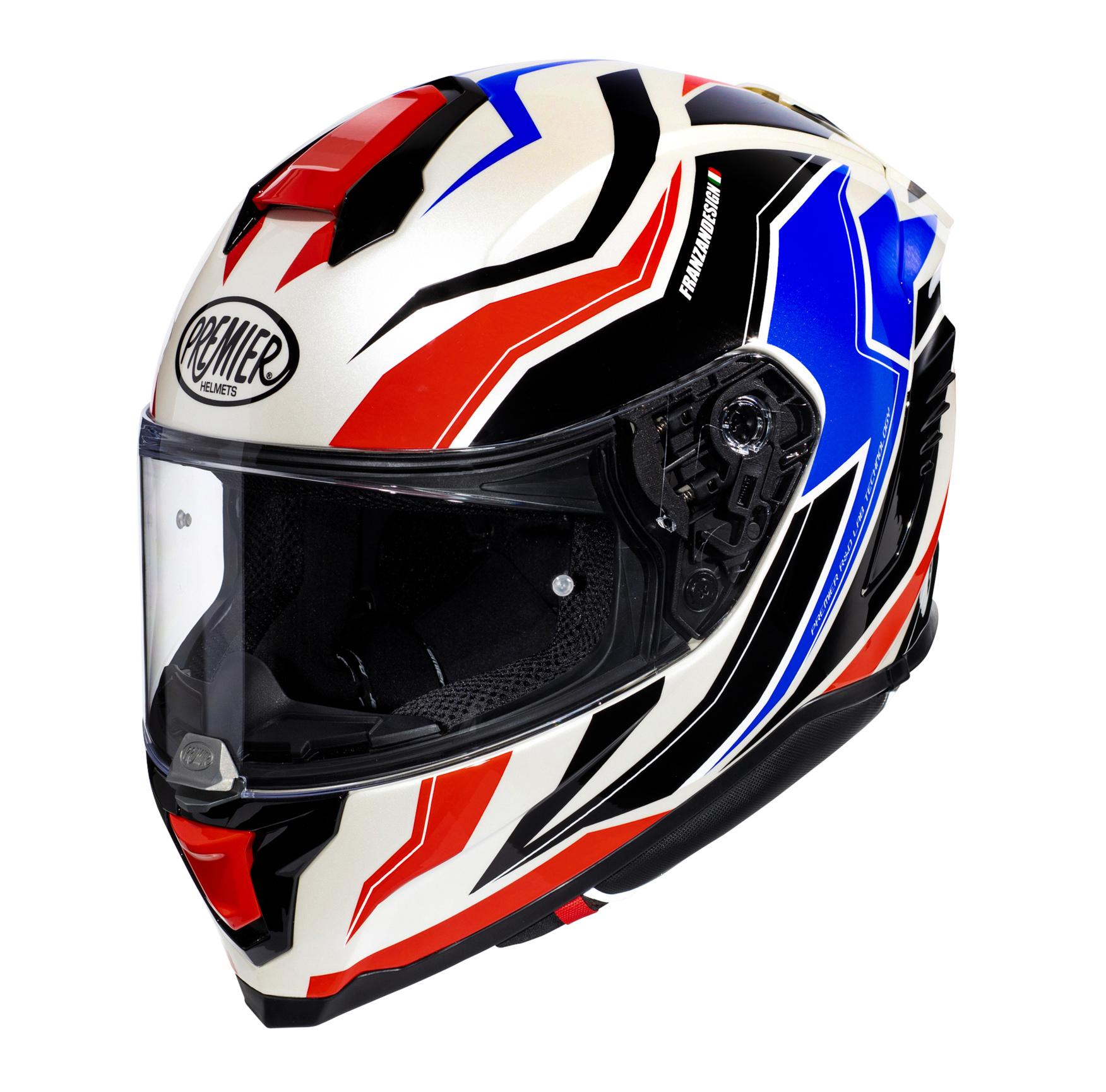 Premier Hyper Rw Full Face Motorcycle Helmet - Black/Red/White, L