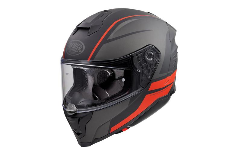 Premier Hyper DE Full Face Motorcycle Helmet - Black/Red Premier Hyper DE Full Face Motorcycle Helmet - Black/Red