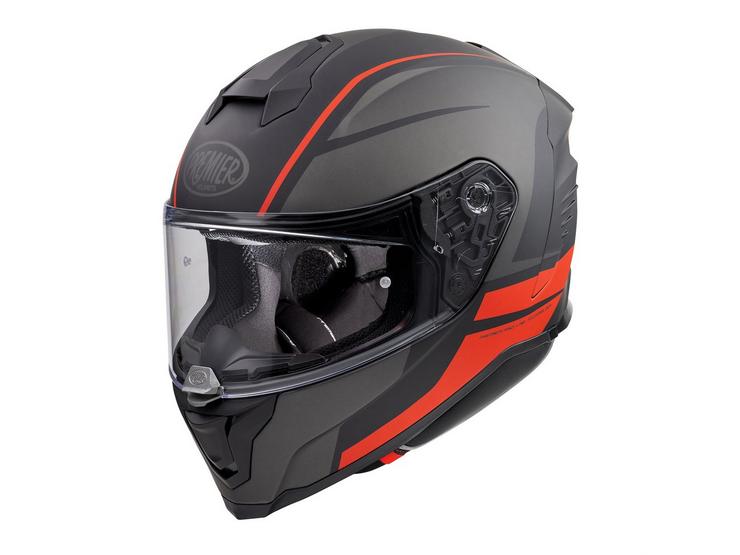 Premier Hyper DE Full Face Motorcycle Helmet - Black/Red