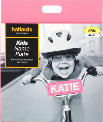 Halfords Pink Kids Bike Number Plate Sign