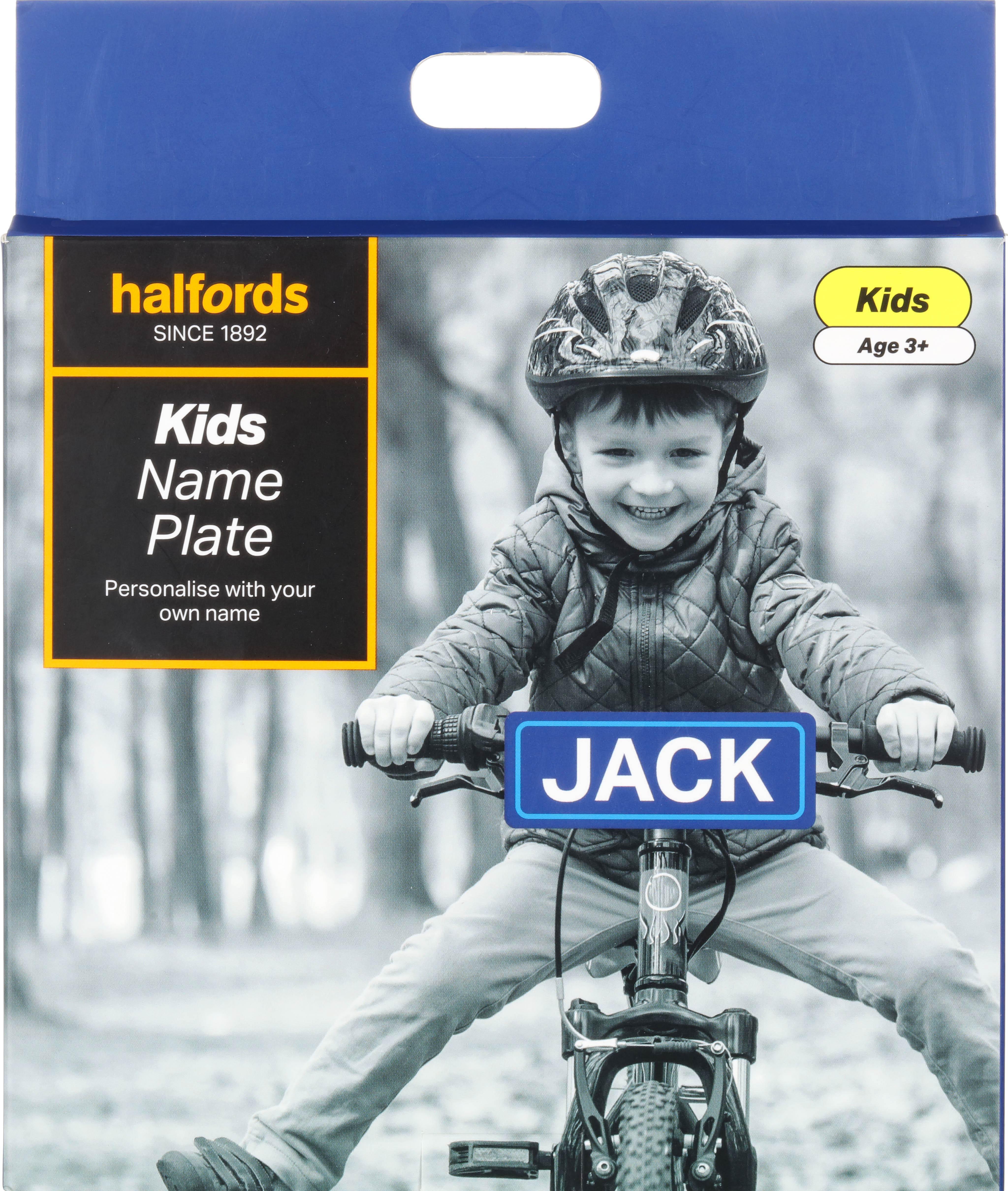 Halfords Blue Kids Bike Number Plate Sign