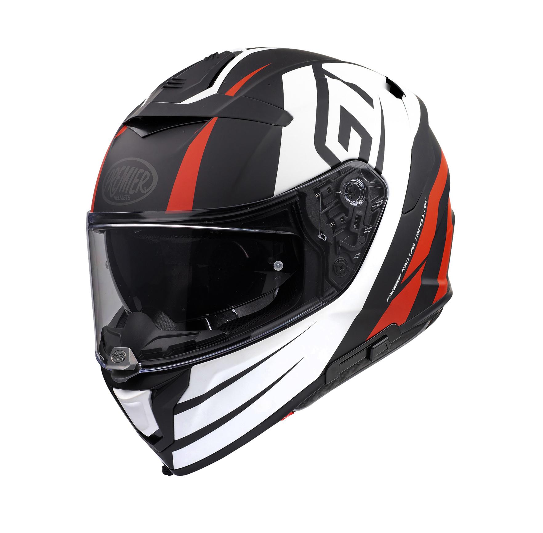 Premier Devil Gt Full Face Motorcycle Helmet - Black/White, S