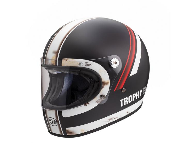 Premier Trophy Full Face Motorcycle Helmet DO - Black/White