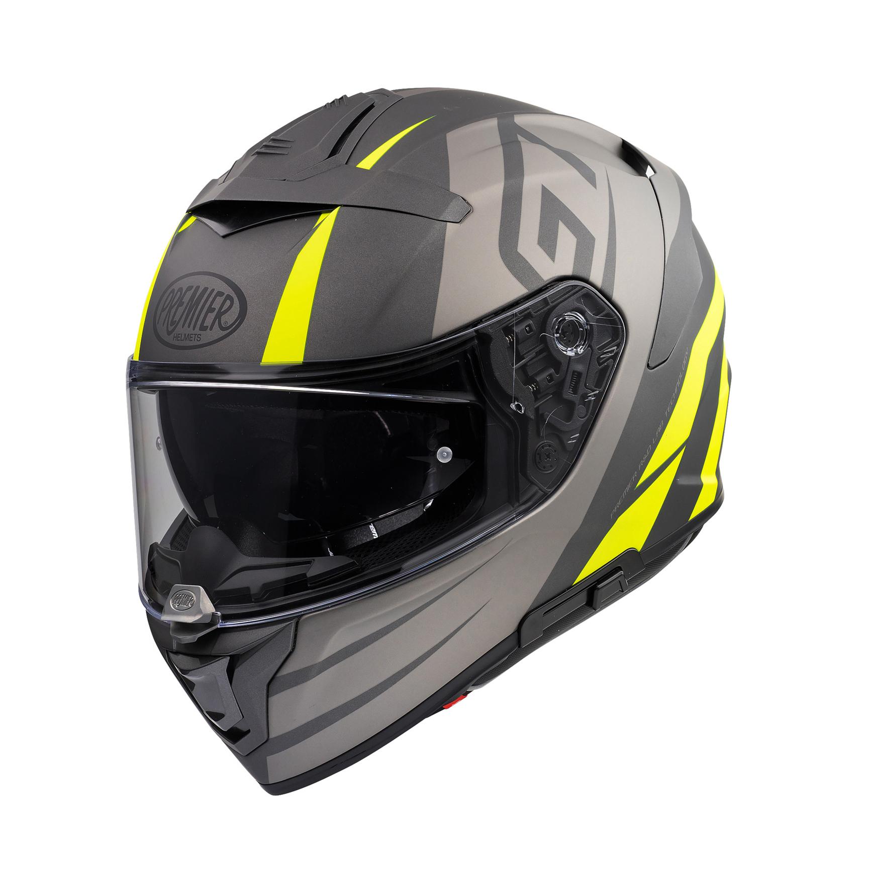 Premier Devil Gt Full Face Motorcycle Helmet - Black/Neon, M