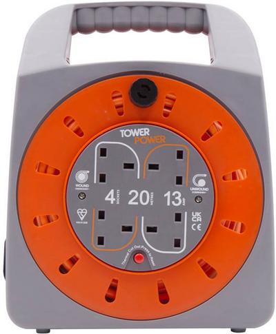 Tower 4 Socket 20 Metre 13 Amp Case Tower 4 Socket 20 Metre 13 Amp Case