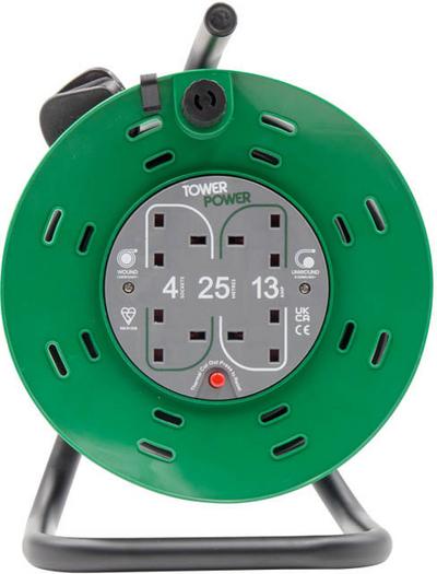 Tower 4 Socket 25 Metre 13 Amp Drum Tower 4 Socket 25 Metre 13 Amp Drum