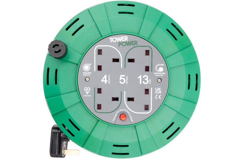 Tower 4 Socket 5 Metre 13 Amp Cassette Tower 4 Socket 5 Metre 13 Amp Cassette