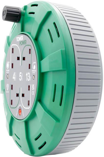Tower 4 Socket 5 Metre 13 Amp Cassette