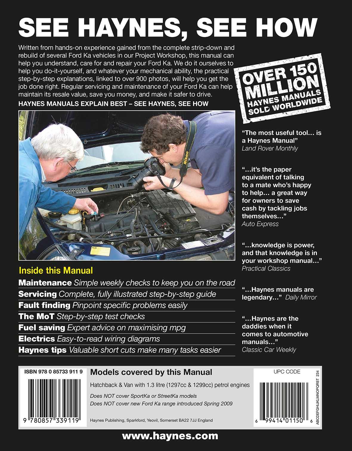 Haynes Ford Ka (96 - 08) P to 58 reg. Manual