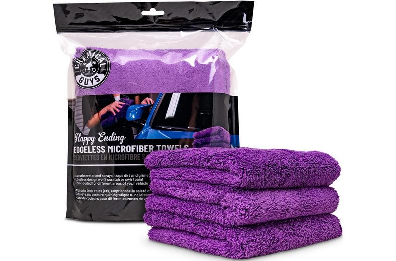 Chemical Guys Happy Ending Ultra Plush Edgeless Microfiber Towel, Purple (3 Pack) Chemical Guys Happy Ending Ultra Plush Edgeless Microfiber Towel, Purple (3 Pack)
