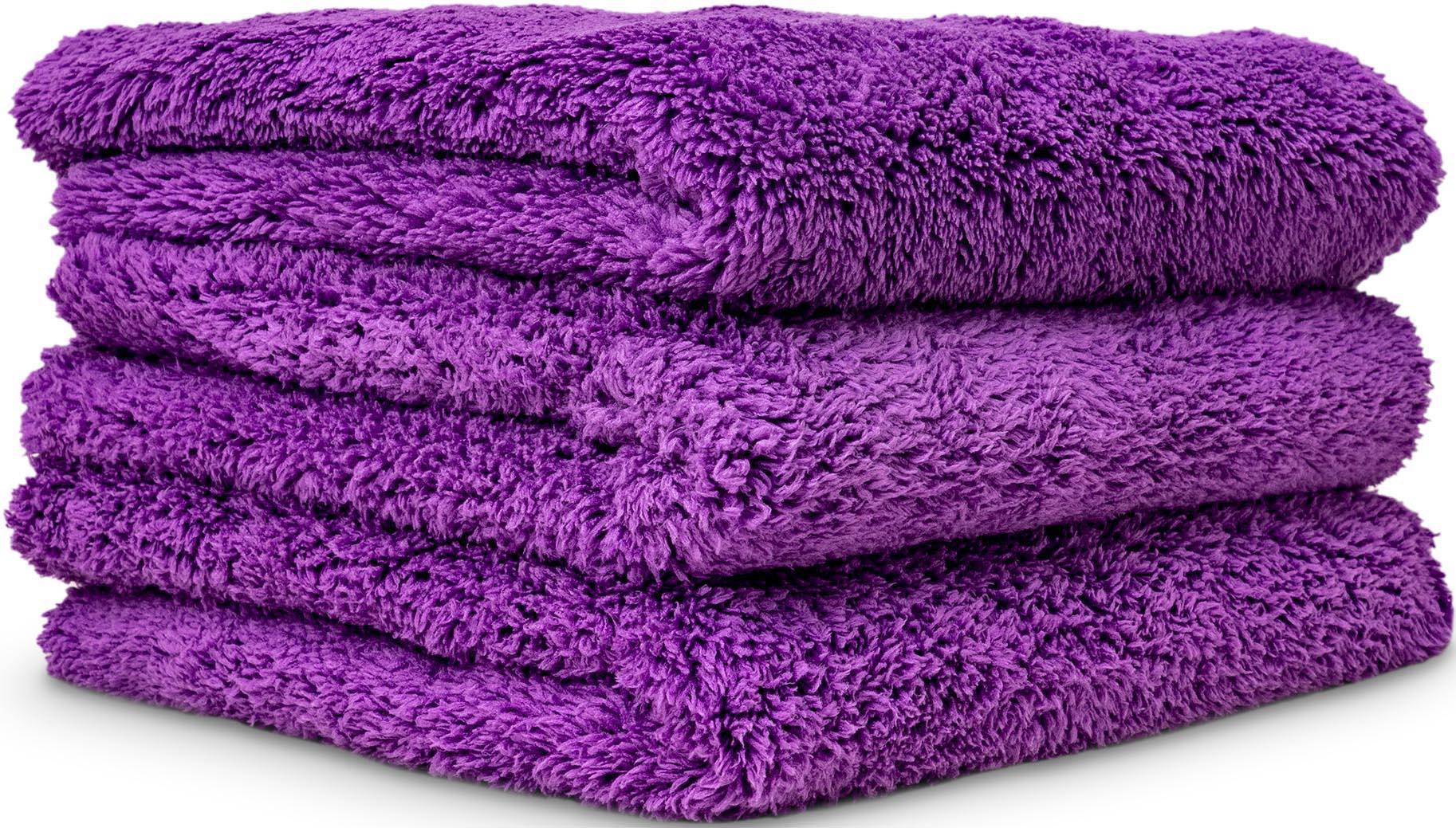 Chemical Guys Happy Ending Ultra Plush Edgeless Microfiber Towel, Purple (3 Pack)