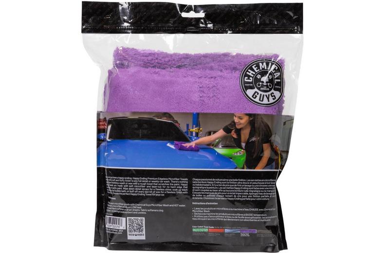 Chemical Guys Happy Ending Ultra Plush Edgeless Microfiber Towel, Purple (3 Pack) Chemical Guys Happy Ending Ultra Plush Edgeless Microfiber Towel, Purple (3 Pack)