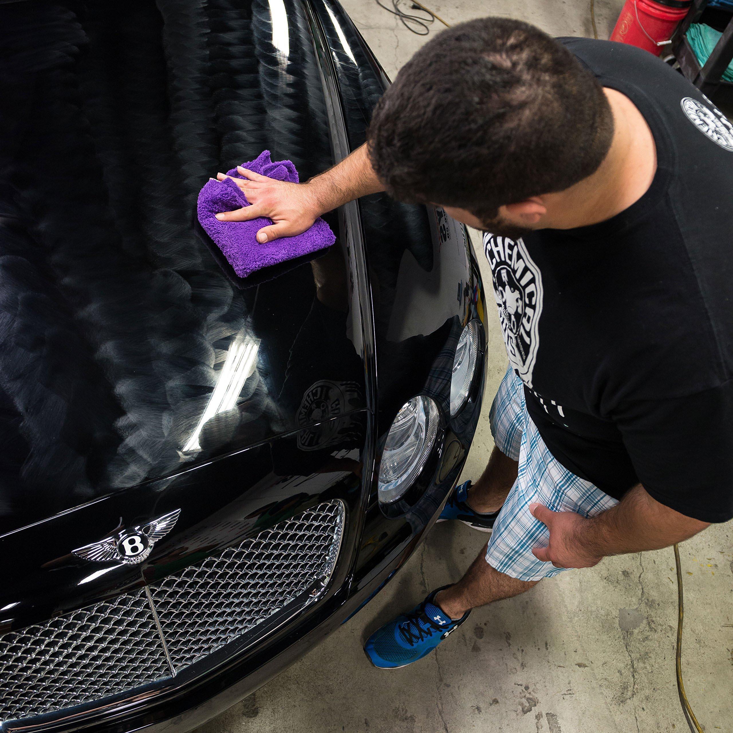 Chemical Guys Happy Ending Ultra Plush Edgeless Microfiber Towel, Purple (3 Pack)