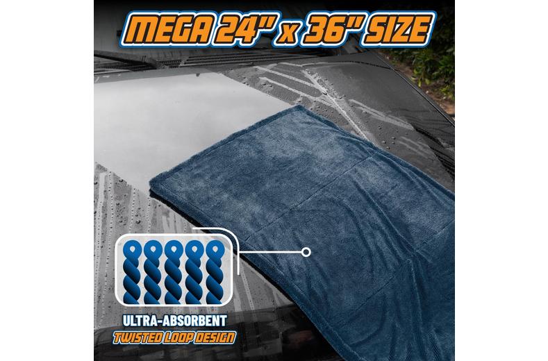 Chemical Guys Megalodon Twisted Loop Microfiber Drying Towel Chemical Guys Megalodon Twisted Loop Microfiber Drying Towel
