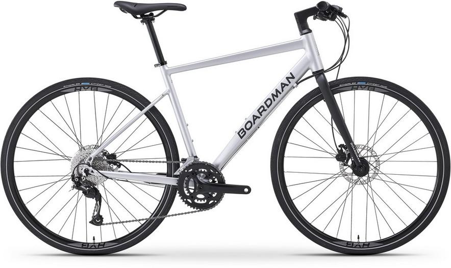 Boardman HYB 8.6 Mens Hybrid Bike Silver S M L Frames Halfords UK