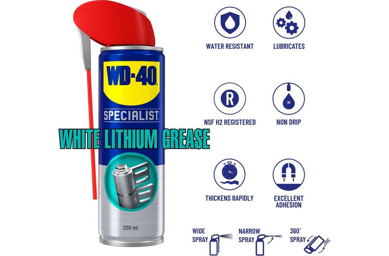 WD-40 Specialist High Performance White Lithium Grease 250ml WD-40 Specialist High Performance White Lithium Grease 250ml
